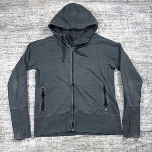 Vintage Oakley Zip Hoodie Y2K Mens Dark Gray Size L Fits Small Rare Iconic